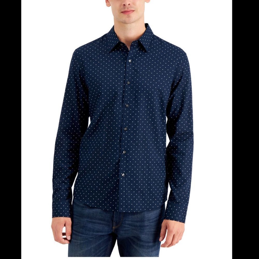 Express Extra Slim, Micro Dot Express Button Down Dress Shirt